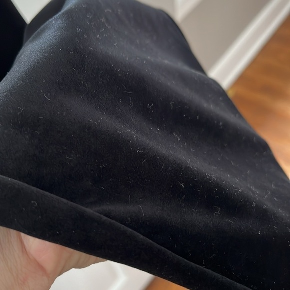 Good American Black Velvet Velour Black Flare Leg Trouser Pants - Picture 6 of 8